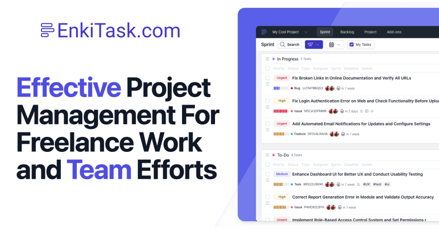  Our tool is designed for both freelancers and team collaborations. Built with Agile principles and Scrum methodology, it strikes the perfect balance 